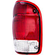 1610275 Passenger Side Halogen Tail Light, Without bulb(s), Clear & Red Lens