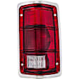 1610421 Passenger Side Halogen Tail Light, Without bulb(s), Clear & Red Lens
