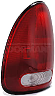 1610458 Driver Side Halogen Tail Light, Without bulb(s), Clear & Red Lens