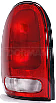 1610458 Driver Side Halogen Tail Light, Without bulb(s), Clear & Red Lens