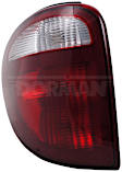 1610474 Driver Side Halogen Tail Light, Without bulb(s), Clear & Red Lens