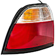 1610738 Driver Side Halogen Tail Light, Without bulb(s), Clear & Red Lens
