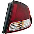 1610759 Passenger Side Halogen Tail Light, With bulb(s), Clear & Red Lens