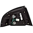 1610759 Passenger Side Halogen Tail Light, With bulb(s), Clear & Red Lens