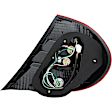 1610760 Driver Side Halogen Tail Light, With bulb(s), Clear & Red Lens