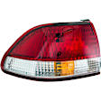 1610840 Driver Side Halogen Tail Light, With bulb(s), Clear & Red Lens