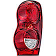 1610945 Driver Side Halogen Tail Light, Without bulb(s), Clear & Red Lens