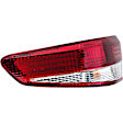 1610956 Driver Side Halogen Tail Light, With bulb(s), Clear & Red Lens