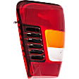 1610962 Driver Side Halogen Tail Light, Without bulb(s), Amber, Clear & Red Lens
