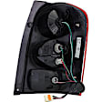 1611048 Driver Side Halogen Tail Light, With bulb(s), Clear & Red Lens