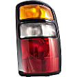 1611107 Passenger Side Halogen Tail Light, Without bulb(s), Amber, Clear & Red Lens