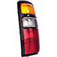 1611107 Passenger Side Halogen Tail Light, Without bulb(s), Amber, Clear & Red Lens