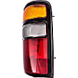 1611107 Passenger Side Halogen Tail Light, Without bulb(s), Amber, Clear & Red Lens