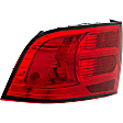 1611156 Driver Side Halogen Tail Light, Without bulb(s), Red Lens