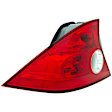1611173 Driver Side Halogen Tail Light, Without bulb(s), Clear & Red Lens, Coupe