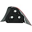 1611173 Driver Side Halogen Tail Light, Without bulb(s), Clear & Red Lens, Coupe