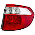 1611183 Passenger Side, Outer Halogen Tail Light, Without bulb(s), Clear & Red Lens
