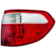 1611183 Passenger Side, Outer Halogen Tail Light, Without bulb(s), Clear & Red Lens