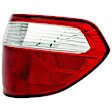 1611183 Passenger Side, Outer Halogen Tail Light, Without bulb(s), Clear & Red Lens