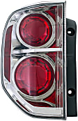 1611186 Driver Side Halogen Tail Light, Without bulb(s), Clear & Red Lens