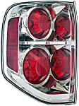 1611186 Driver Side Halogen Tail Light, Without bulb(s), Clear & Red Lens