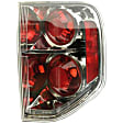 1611187 Passenger Side Halogen Tail Light, Without bulb(s), Clear & Red Lens
