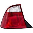 1611190 Driver Side Halogen Tail Light, Without bulb(s), Clear & Red Lens, Sedan