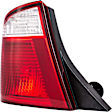 1611190 Driver Side Halogen Tail Light, Without bulb(s), Clear & Red Lens, Sedan