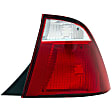 1611191 Passenger Side Halogen Tail Light, Without bulb(s), Clear & Red Lens, Sedan