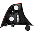 1611191 Passenger Side Halogen Tail Light, Without bulb(s), Clear & Red Lens, Sedan