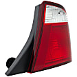 1611191 Passenger Side Halogen Tail Light, Without bulb(s), Clear & Red Lens, Sedan
