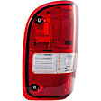 1611194 Driver Side Halogen Tail Light, Without bulb(s), Clear & Red Lens