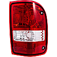 1611195 Passenger Side Halogen Tail Light, Without bulb(s), Clear & Red Lens