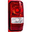 1611195 Passenger Side Halogen Tail Light, Without bulb(s), Clear & Red Lens