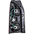 1611213 Passenger Side Halogen Tail Light, With bulb(s), Clear & Red Lens