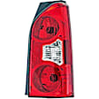 1611213 Passenger Side Halogen Tail Light, With bulb(s), Clear & Red Lens