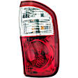 1611225 Passenger Side Halogen Tail Light, With bulb(s), Clear & Red Lens, Crew Cab Pickup, Fleetside