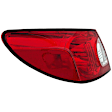 1611228 Driver Side Halogen Tail Light, With bulb(s), Clear & Red Lens, Sedan