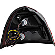 1611249 Passenger Side Halogen Tail Light, With bulb(s), Red Lens