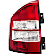 1611250 Driver Side Halogen Tail Light, Without bulb(s), Clear & Red Lens