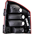 1611250 Driver Side Halogen Tail Light, Without bulb(s), Clear & Red Lens