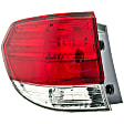 1611272 Driver Side Halogen Tail Light, Without bulb(s), Clear & Red Lens