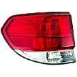 1611272 Driver Side Halogen Tail Light, Without bulb(s), Clear & Red Lens