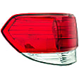 1611272 Driver Side Halogen Tail Light, Without bulb(s), Clear & Red Lens