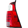 1611279 Passenger Side Halogen Tail Light, Without bulb(s), Clear & Red Lens