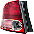 1611302 Driver Side Halogen Tail Light, Without bulb(s), Clear & Red Lens