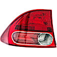 1611302 Driver Side Halogen Tail Light, Without bulb(s), Clear & Red Lens