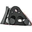 1611302 Driver Side Halogen Tail Light, Without bulb(s), Clear & Red Lens
