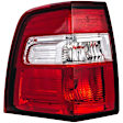 1611313 Driver Side Halogen Tail Light, Without bulb(s), Clear & Red Lens