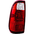 1611315 Driver Side Halogen Tail Light, Without bulb(s), Clear & Red Lens